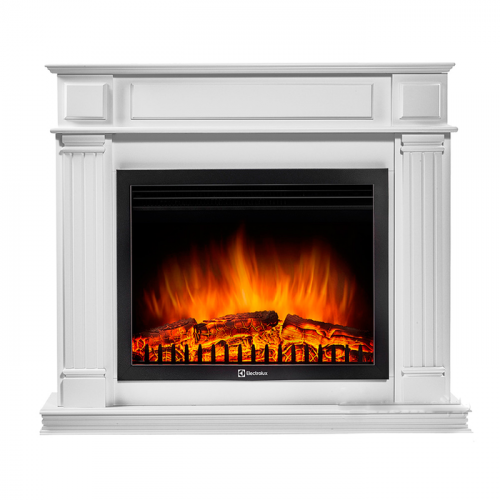 Электрокамин с широким очагом 2D Electrolux EFP/P-2520LS с порталом Firelight Piazza 25 белый